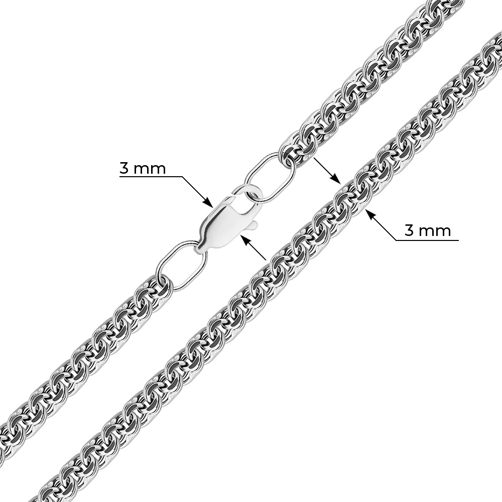 Браслет бисмарк из серебра 925 пробы