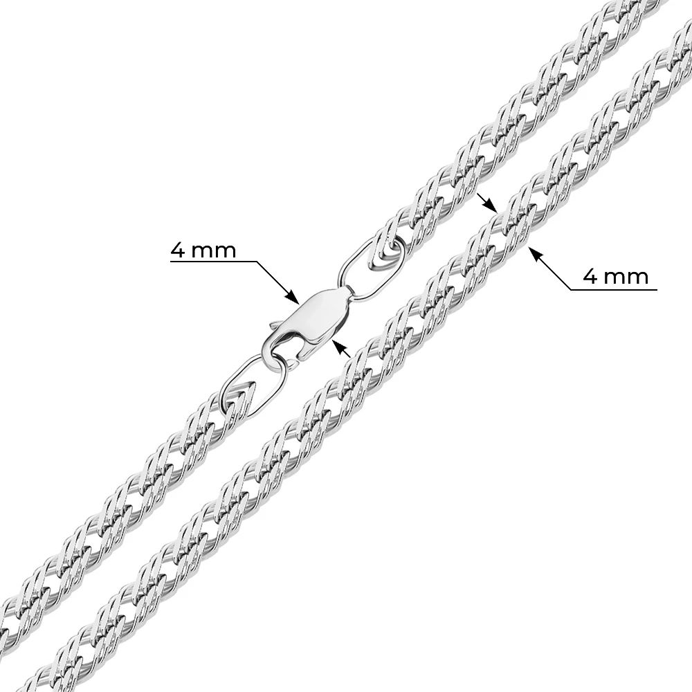 Браслет ромб тройной из серебра 925 пробы