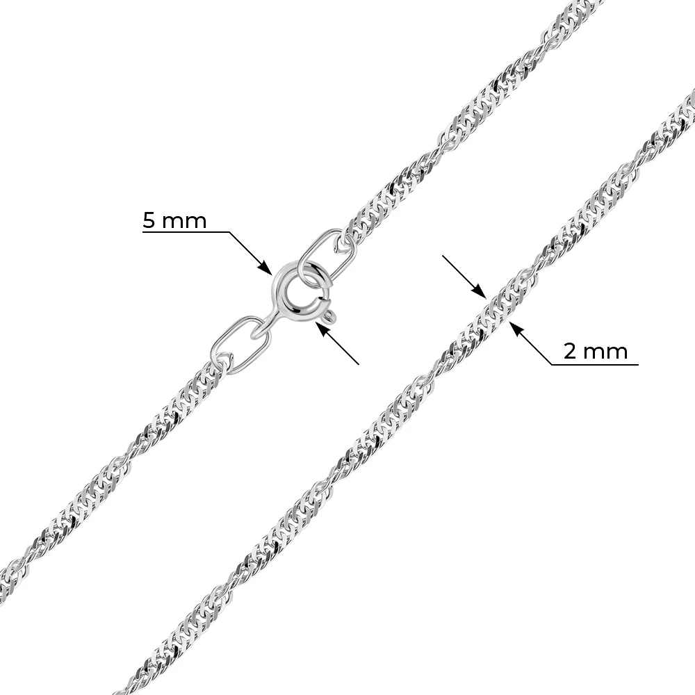 Браслет на ногу сингапур из серебра 925 пробы
