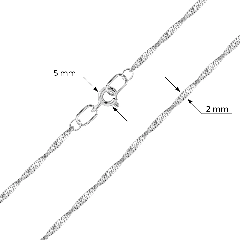 Браслет на ногу сингапур из серебра 925 пробы