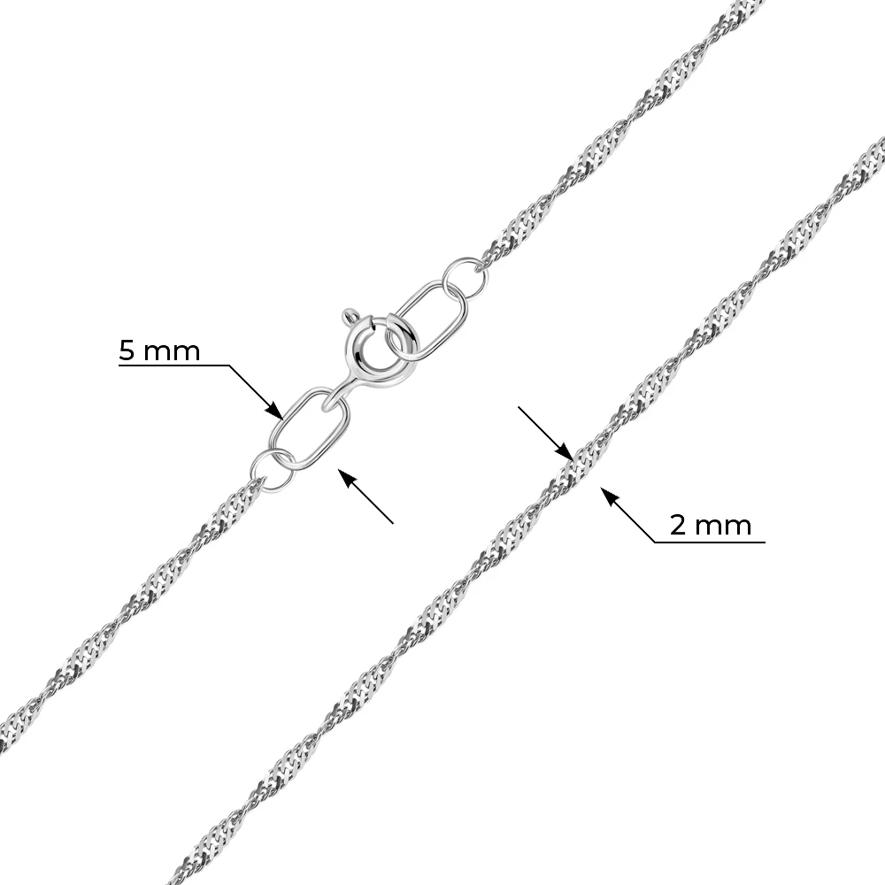 Браслет на ногу сингапур из серебра 925 пробы