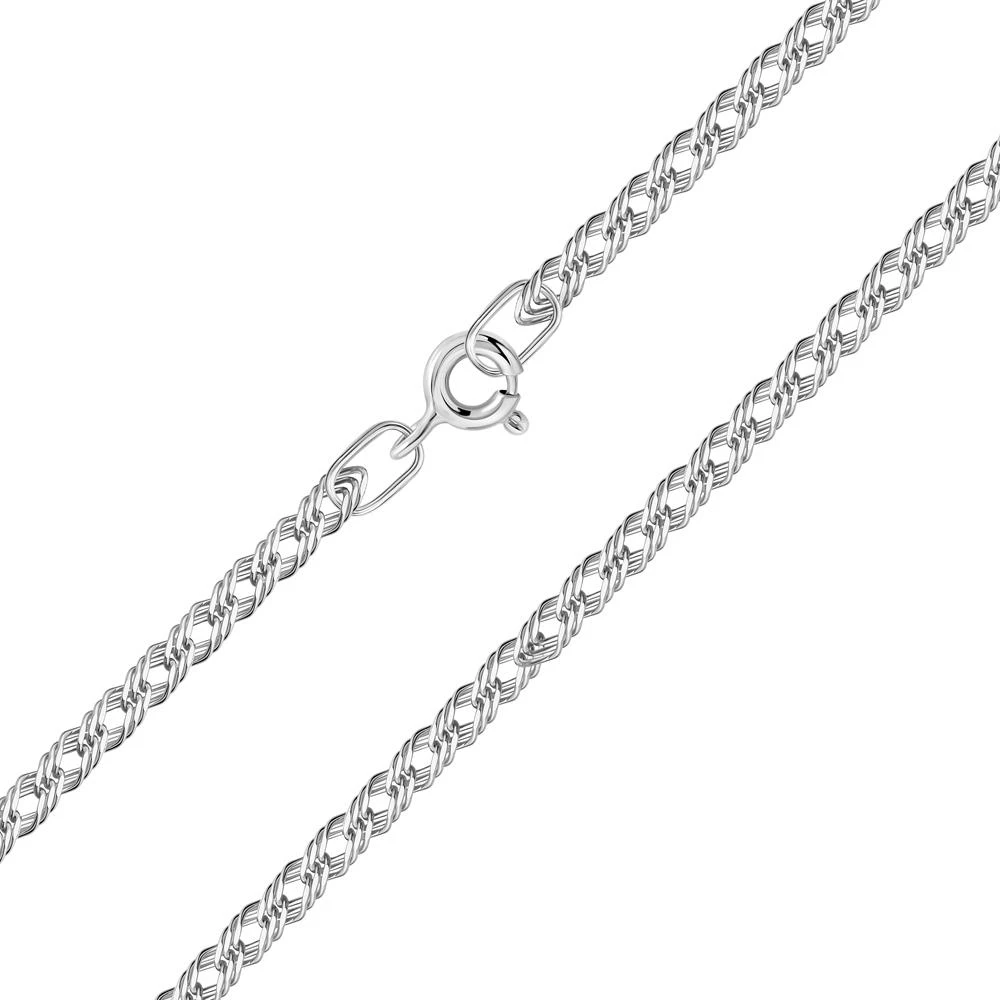 Браслет на ногу ромб тройной из серебра 925 пробы