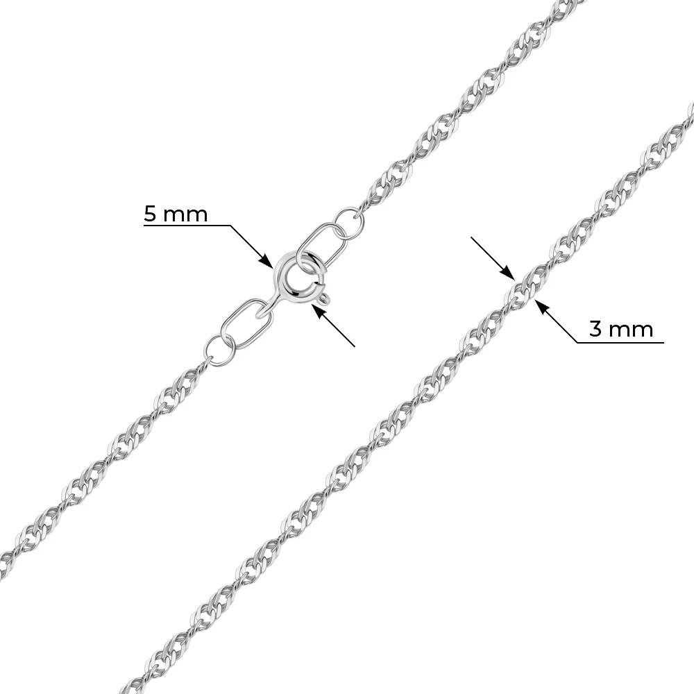 Браслет на ногу сингапур из серебра 925 пробы
