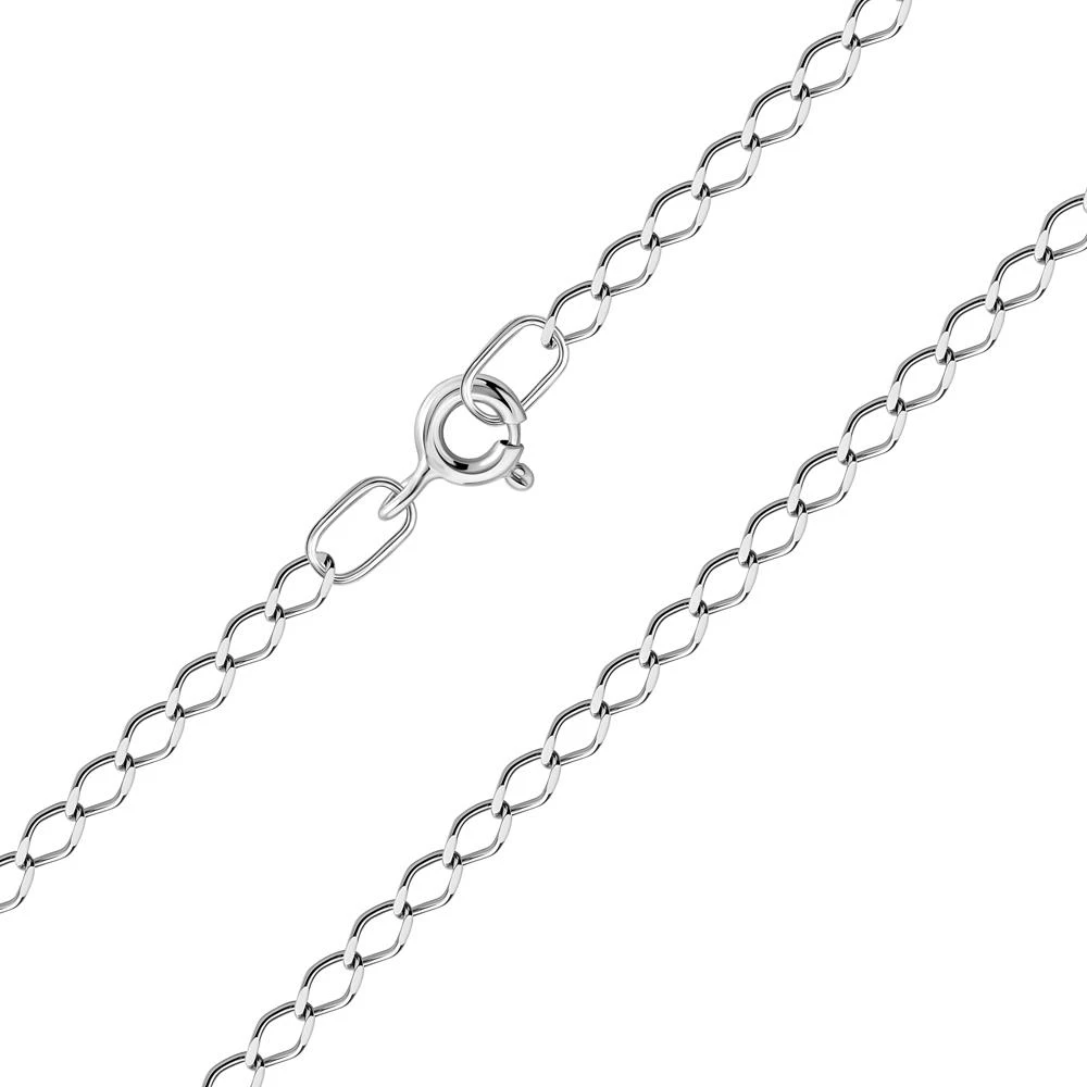 Браслет на ногу ромб одинарный из серебра 925 пробы