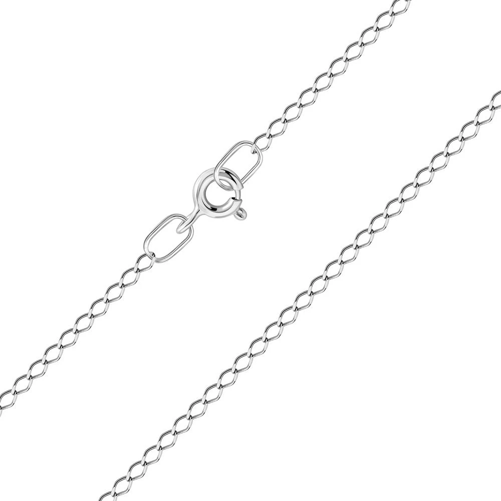 Браслет на ногу ромб одинарный из серебра 925 пробы