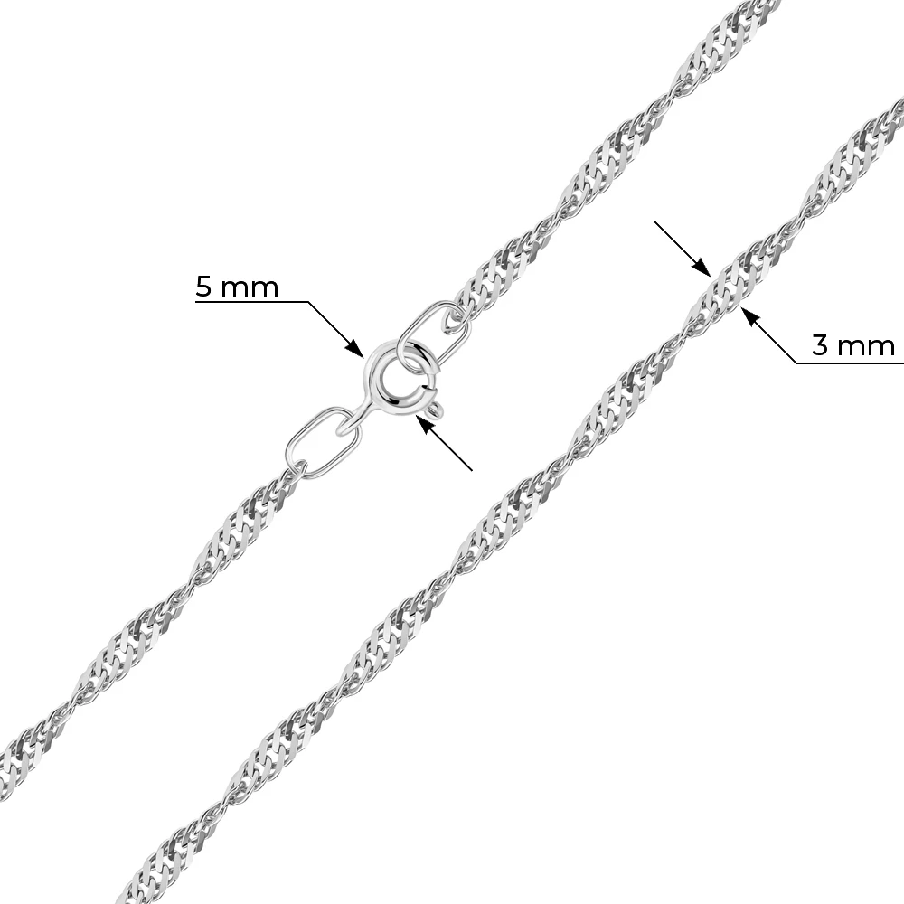 Браслет на ногу сингапур из серебра 925 пробы