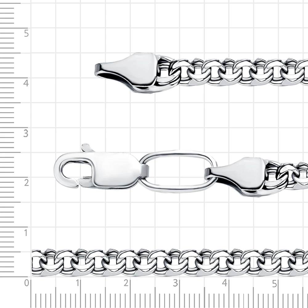 Цепь бисмарк из серебра 925 пробы