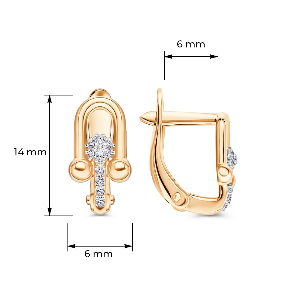 Серьги детские с фианитами из серебра 925 пробы