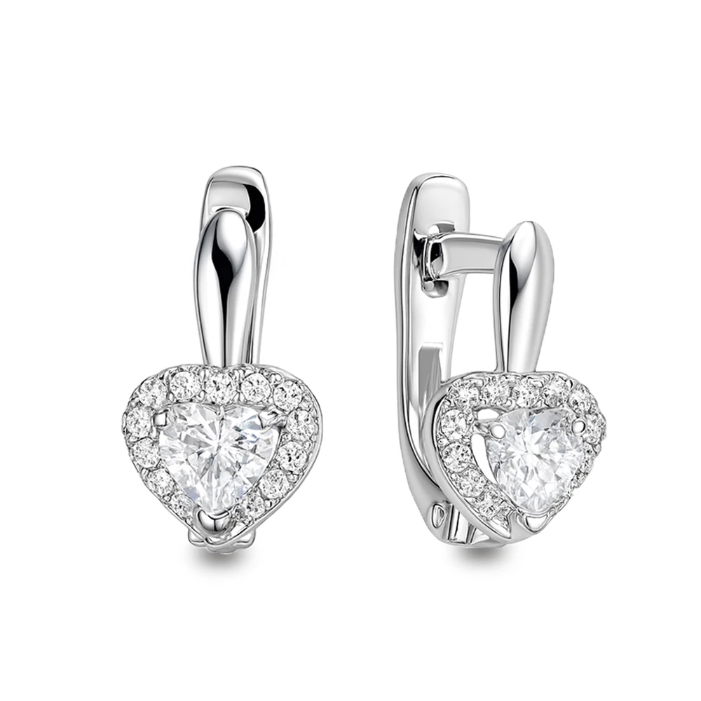 Серьги детские с фианитами из серебра 925 пробы