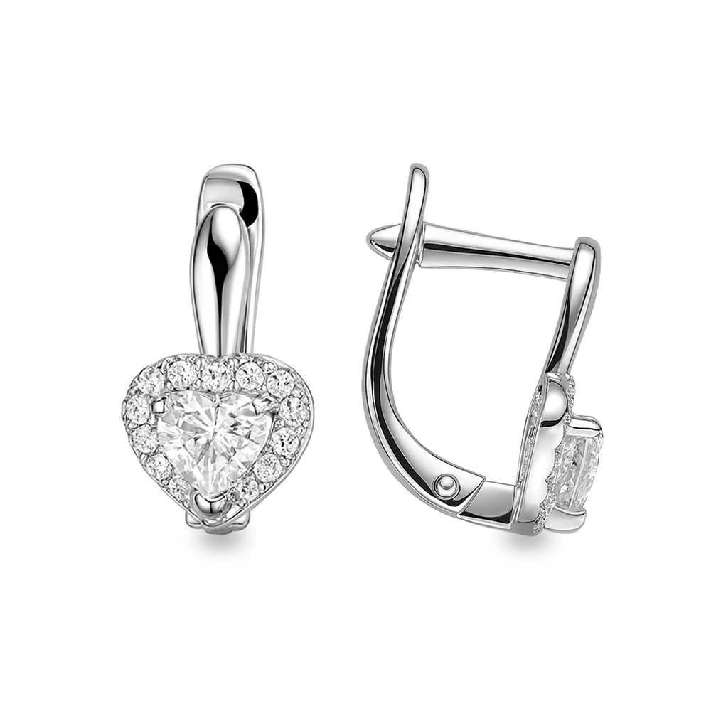 Серьги детские с фианитами из серебра 925 пробы