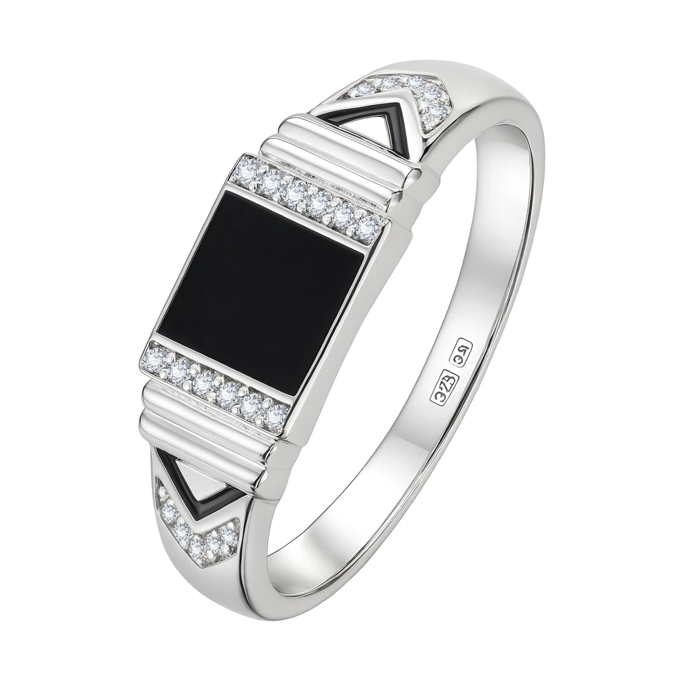 Кольцо с фианитами из серебра 925 пробы