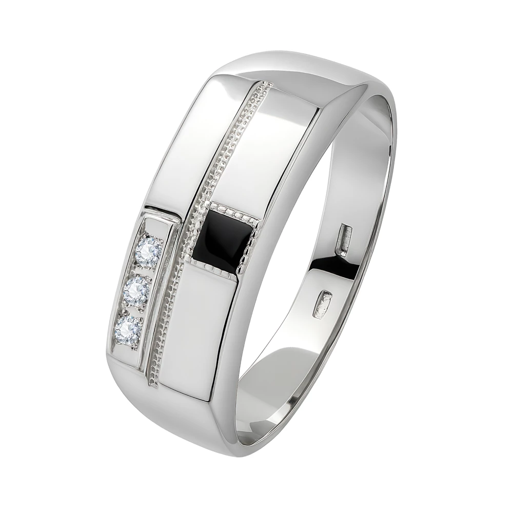 Кольцо с фианитами из серебра 925 пробы