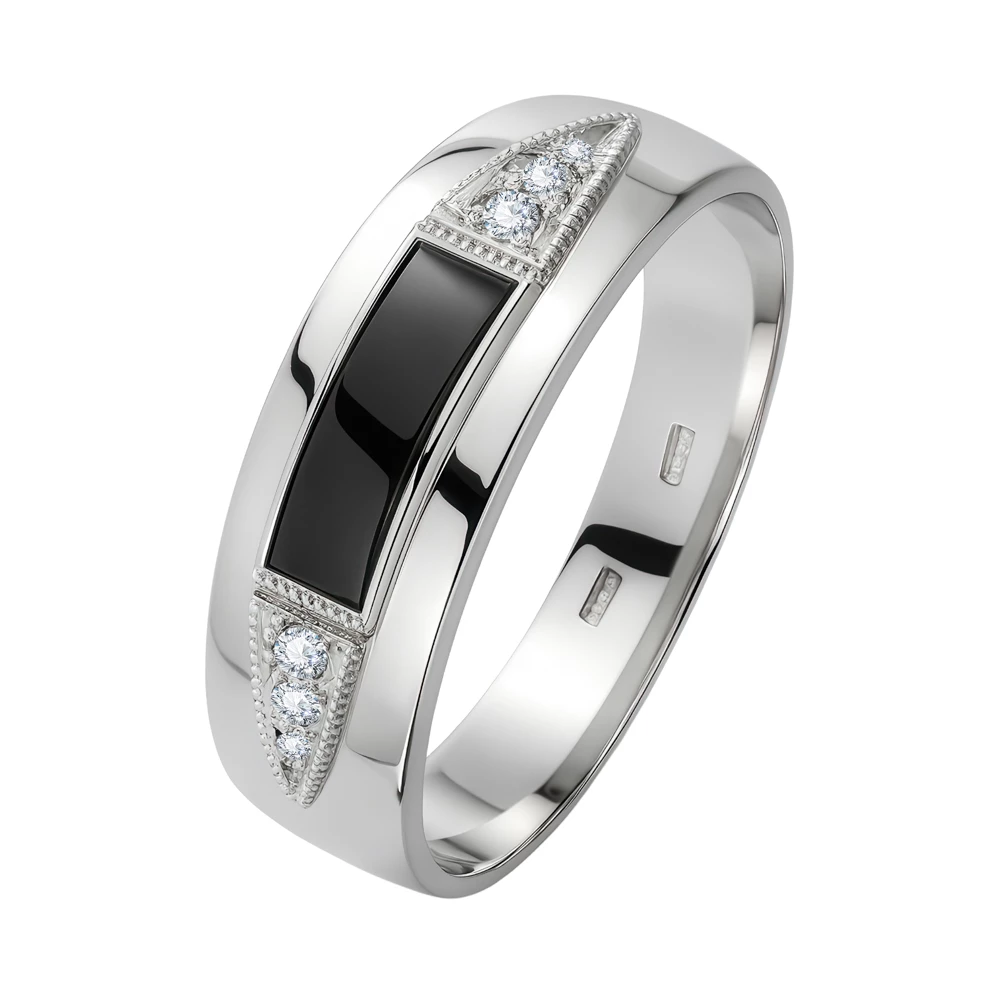 Кольцо с фианитами из серебра 925 пробы