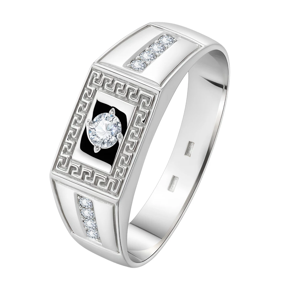 Кольцо с фианитами из серебра 925 пробы