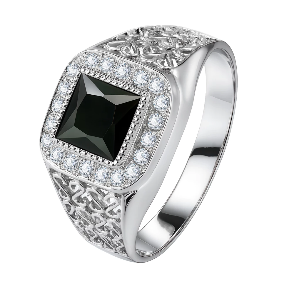 Кольцо с фианитами из серебра 925 пробы