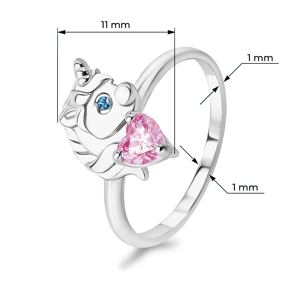 Кольцо детское с фианитами из серебра 925 пробы
