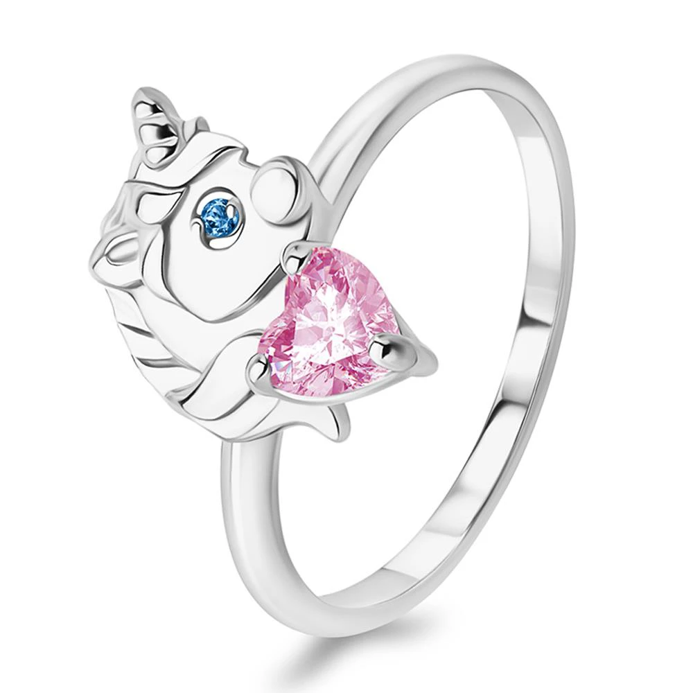 Кольцо детское с фианитами из серебра 925 пробы