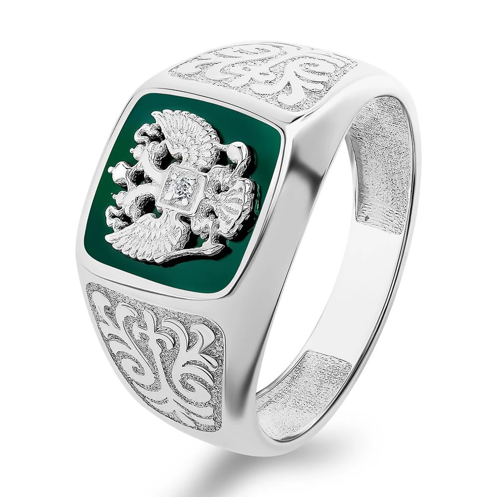 Кольцо с фианитом из серебра 925 пробы