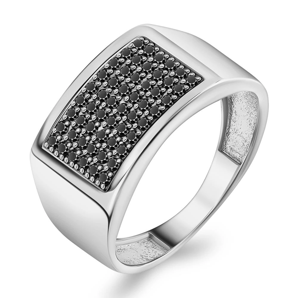 Кольцо с фианитами из серебра 925 пробы