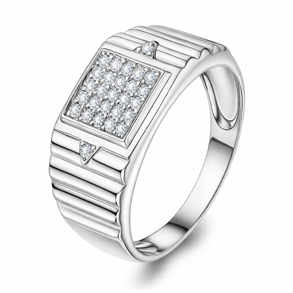 Кольцо с фианитами из серебра 925 пробы