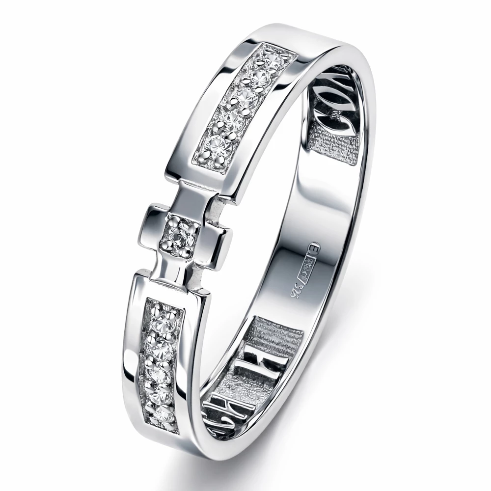 Кольцо с фианитами из серебра 925 пробы