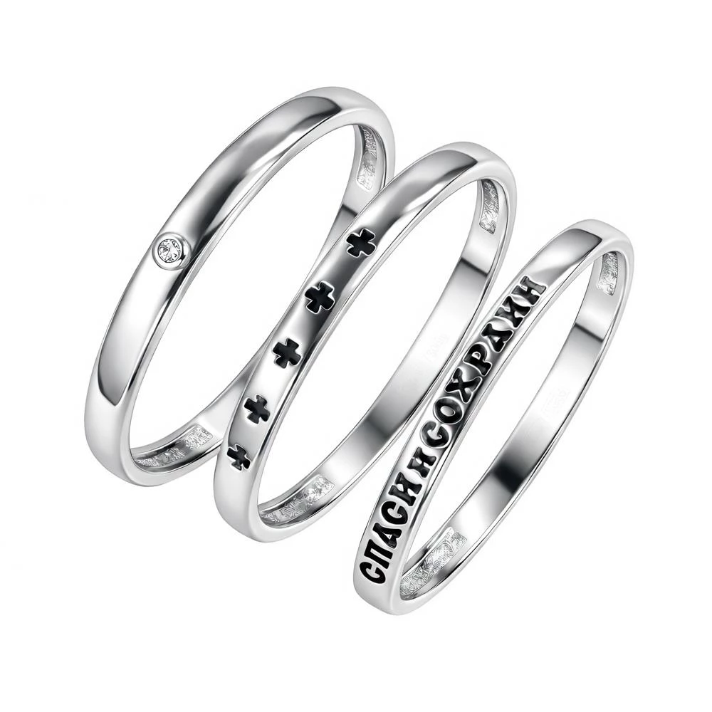 Кольцо с фианитом из серебра 925 пробы