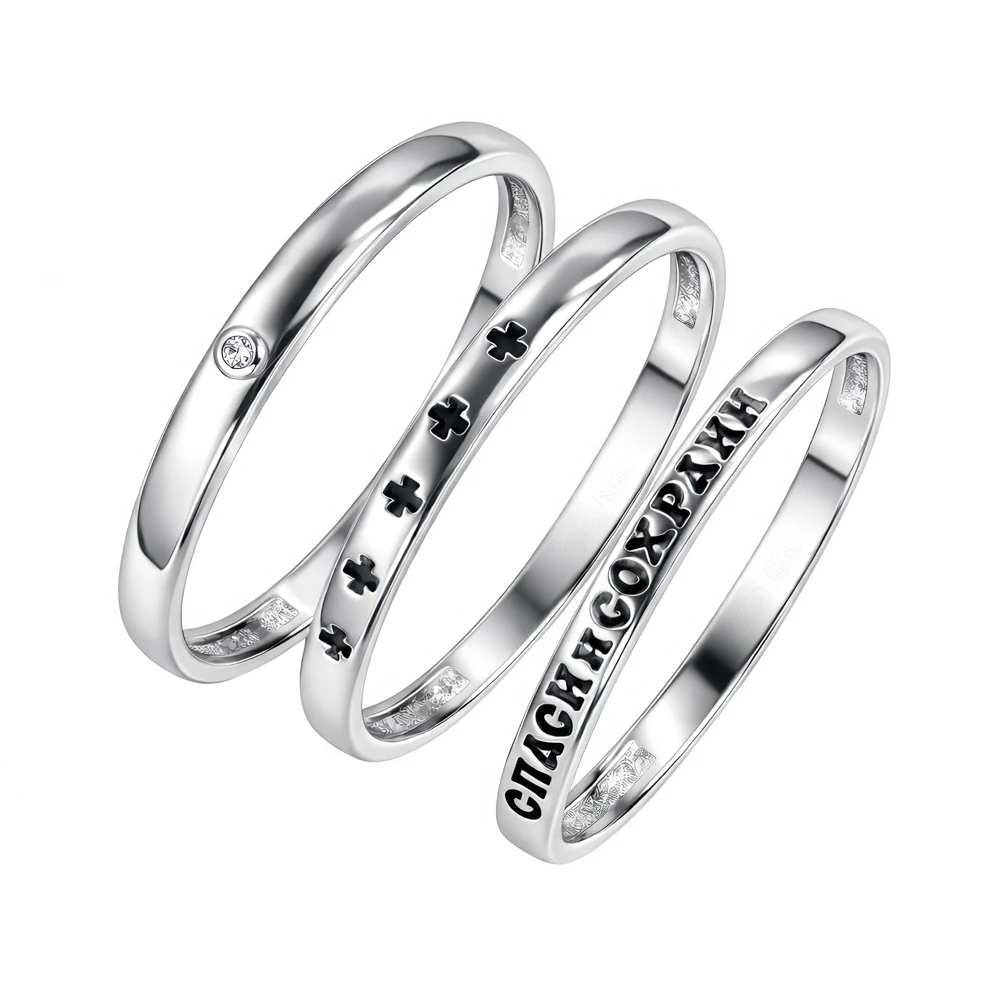 Кольцо с фианитом из серебра 925 пробы