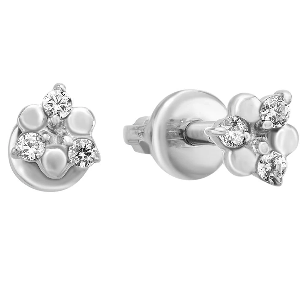 Серьги детские с фианитами из серебра 925 пробы 1