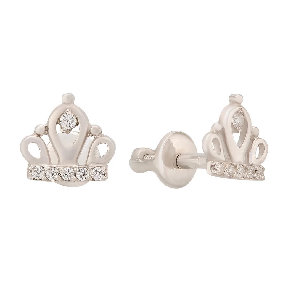 Серьги детские с фианитами из серебра 925 пробы 1