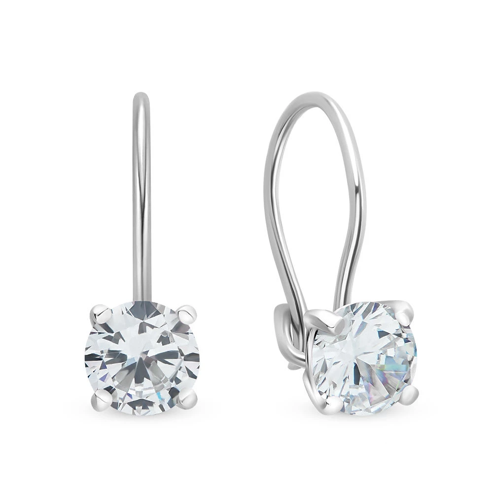 Серьги детские с фианитами из серебра 925 пробы 1