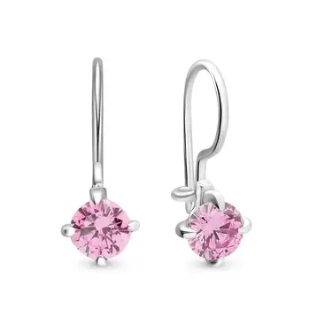 Серьги детские с фианитами из серебра 925 пробы