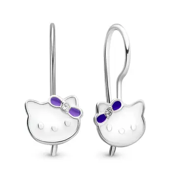 Серьги детские с фианитами из серебра 925 пробы