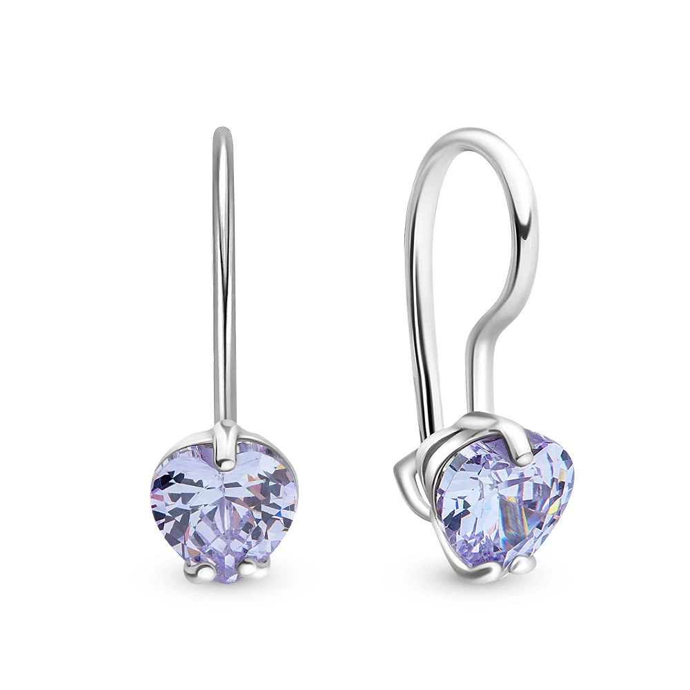 Серьги детские с фианитами из серебра 925 пробы 1