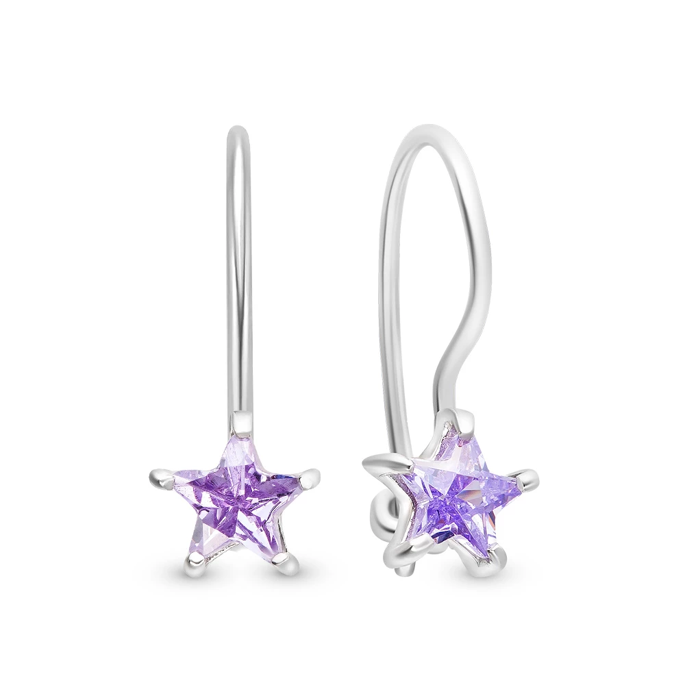 Серьги детские с фианитами из серебра 925 пробы 1