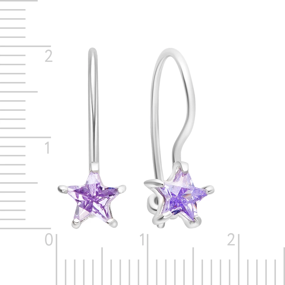 Серьги детские с фианитами из серебра 925 пробы 2
