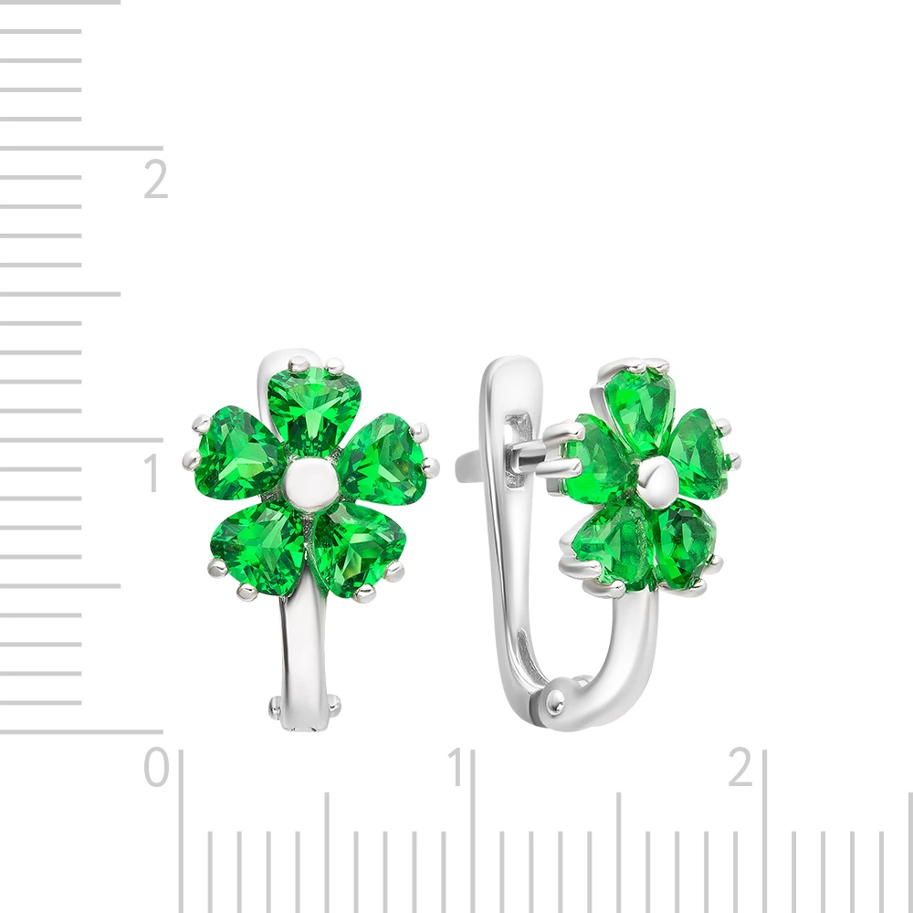 Серьги детские с фианитами из серебра 925 пробы 2