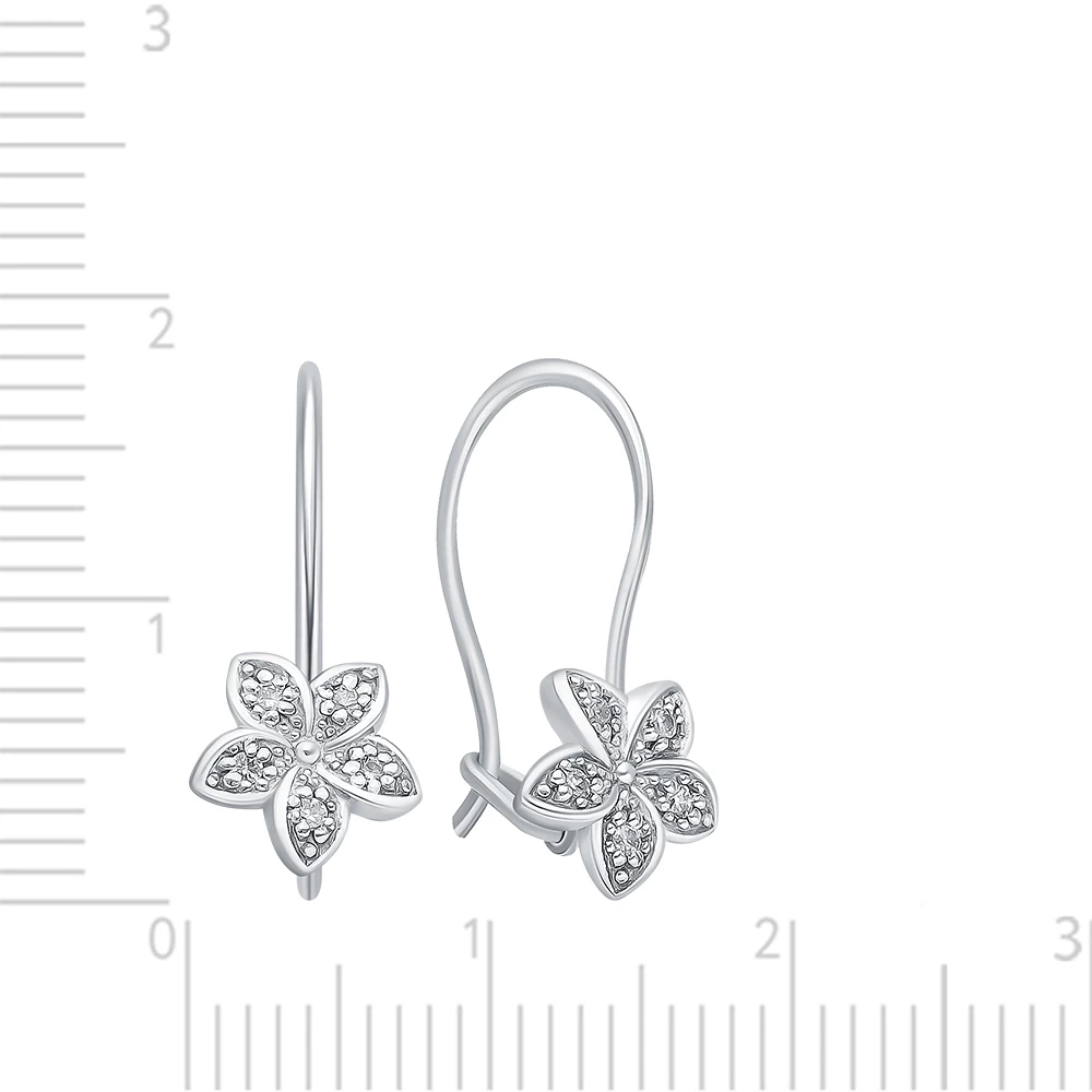 Серьги детские с фианитами из серебра 925 пробы 2