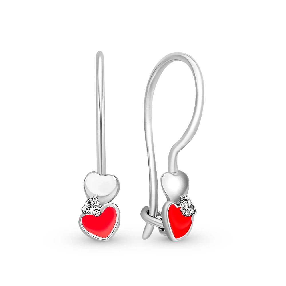Серьги детские с фианитами из серебра 925 пробы 1