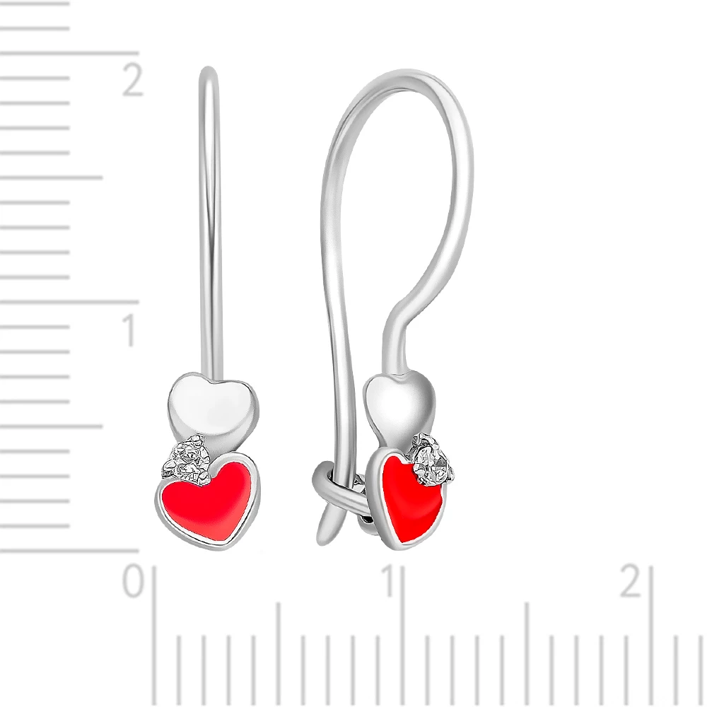 Серьги детские с фианитами из серебра 925 пробы 2