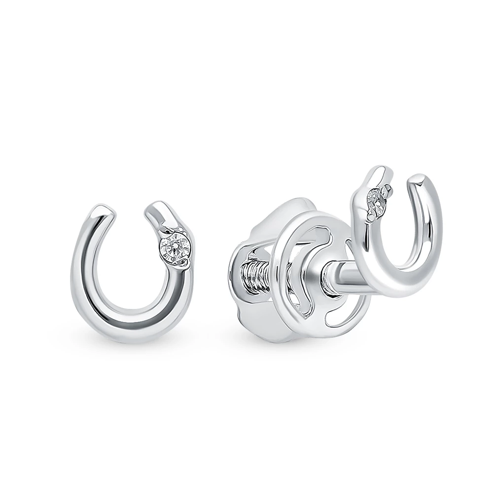 Серьги детские с фианитами из серебра 925 пробы 1