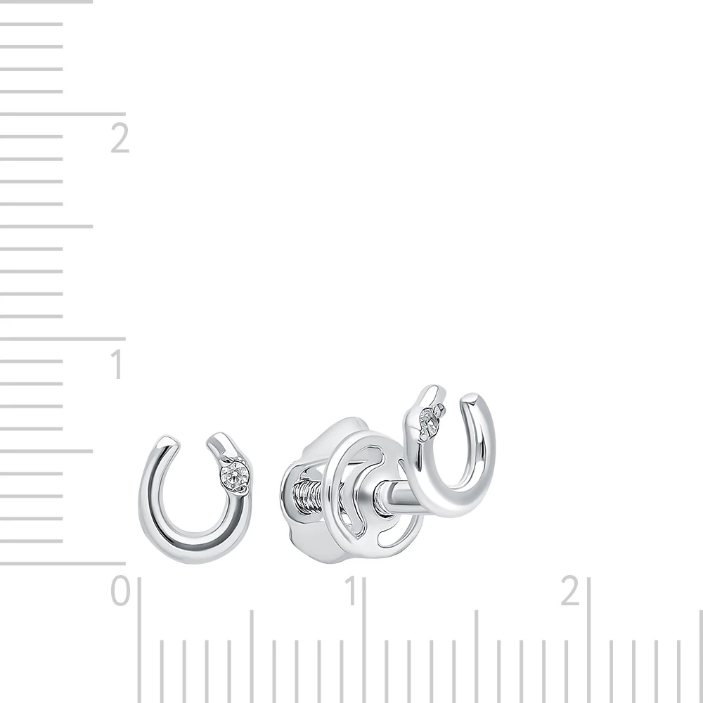 Серьги детские с фианитами из серебра 925 пробы 2