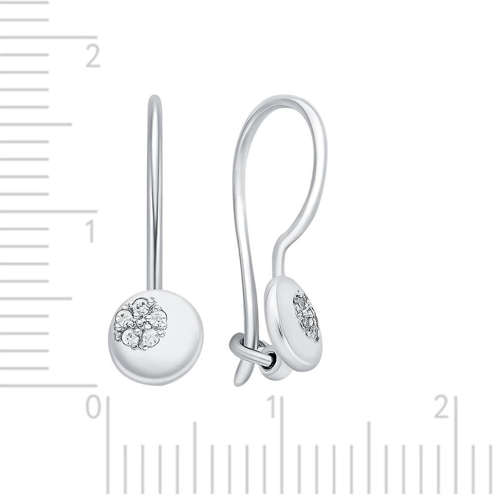 Серьги детские с фианитами из серебра 925 пробы 2