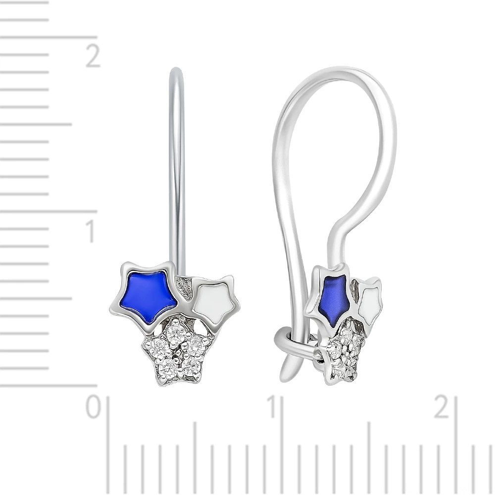 Серьги детские с фианитами из серебра 925 пробы 2