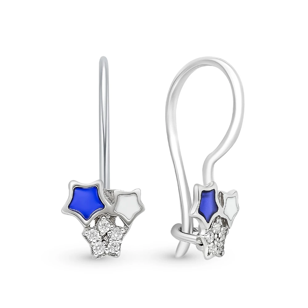 Серьги детские с фианитами из серебра 925 пробы 1