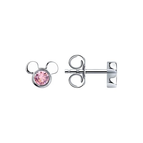 Серьги детские с фианитами из серебра 925 пробы 1