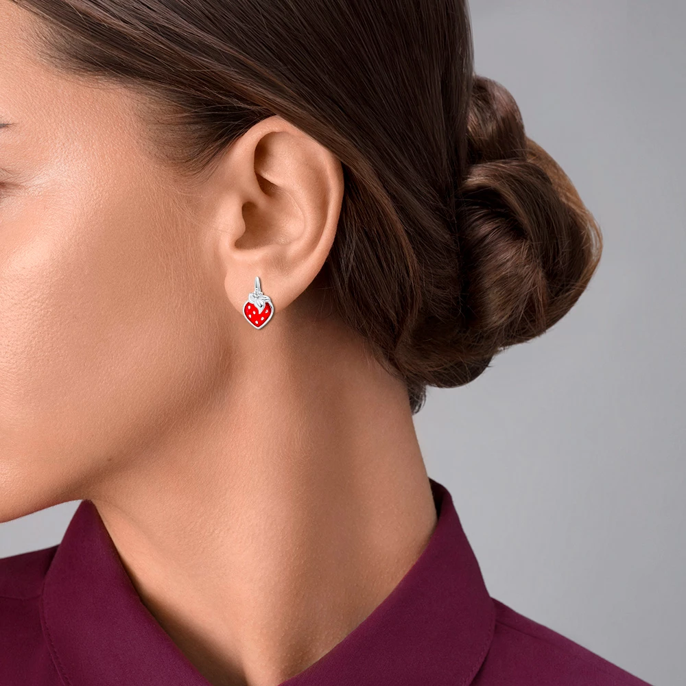 Серьги детские с фианитами из серебра 925 пробы