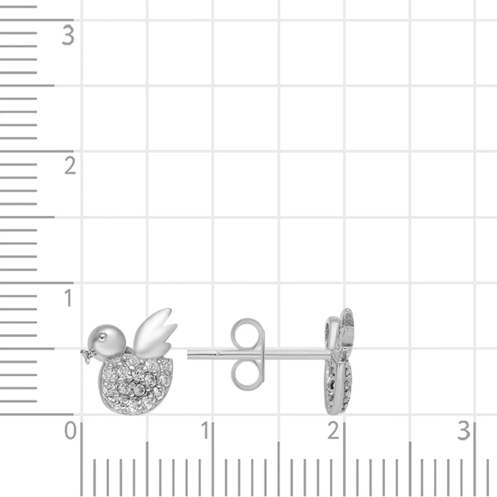 Серьги детские с фианитами из серебра 925 пробы 2