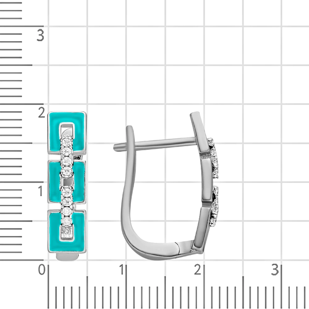 Серьги детские с фианитами из серебра 875/925 пробы 2