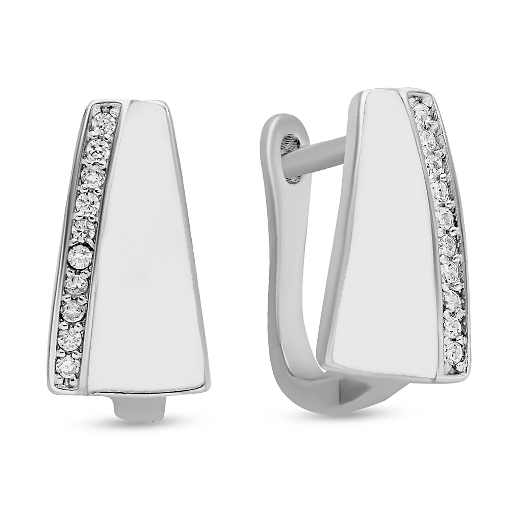 Серьги детские с фианитами из серебра 925 пробы 1