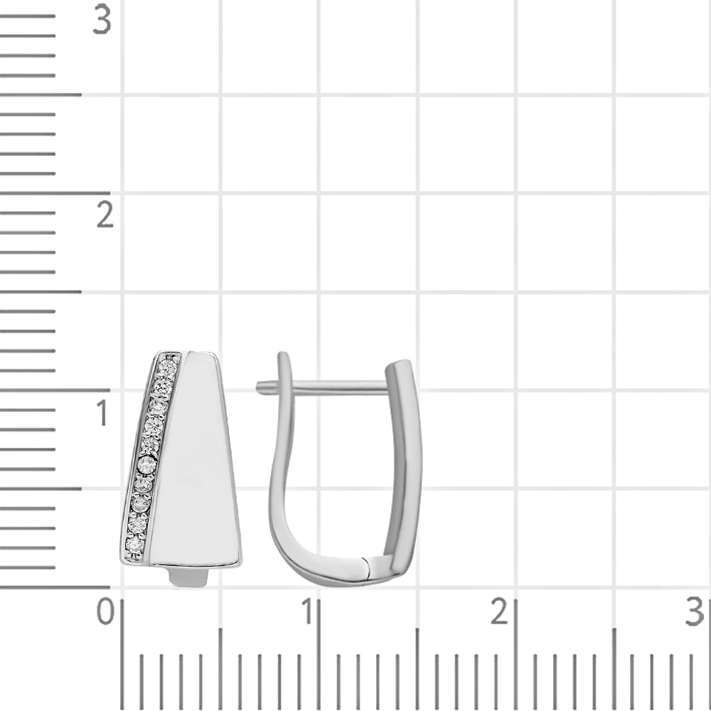 Серьги детские с фианитами из серебра 925 пробы 2